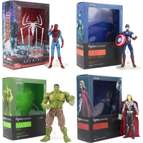 Marvel Infinity War Avengers Spiderman 199 Captain America 226 Hulk 271 Thor 216 PVC Figure Model Collection Doll Toy Gift