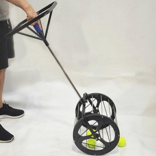 Multiple Function Tennis Balls Retriever 85 Balls Capacity Basket Stainless Steel Tennis Ball Picker Pick Up Hopper With Handle