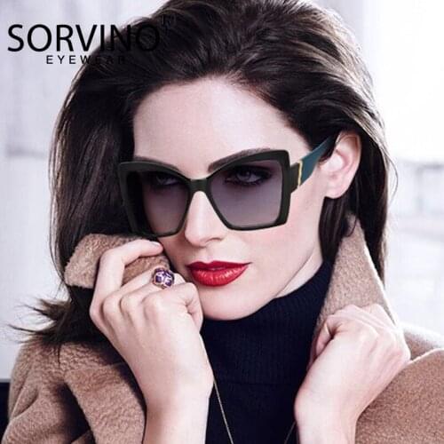 SORVINO retro sunglasses cat eye tortoiseshell black big frame sun glasses for ladies women birthday gift items fashion uv400