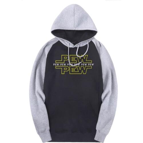Pew Prints Long Sleeve Mans Raglan Sweatshirts Hooded Warm Casual Tracksuits Winter Harajuku Hoodies Male Supoleron Hombre
