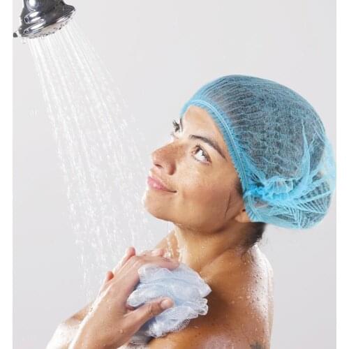 50/100pcs Non-Woven disposable shower Caps Bath Hat Women Men Anti Dust Spa Hair Salon shower cap Beauty Accessories