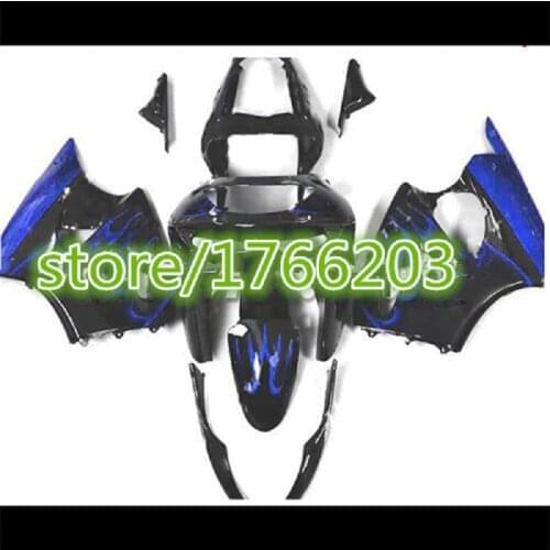 100% New blue flame black Fairings for KAWASAKI Ninja ZX-6R 98-99 ZX 6R 1998-1999 ZX6R 98 99 ZX 6R 1998 1999 Fairing kits