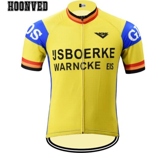The 2019 New team Go Pro racing Man Retro yellow Cycling Jersey Short Sleeves Clothing Riding sweater maillot ciclismo hombre