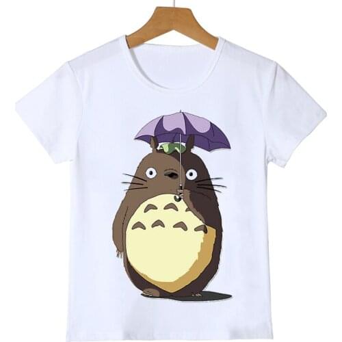 New Arrival 2021 Anime Totoro Print Tshirt Girls Boys Kids Clothes Spirited Away Cartoon Print T Shirt Camisetas Harajuku Shirt