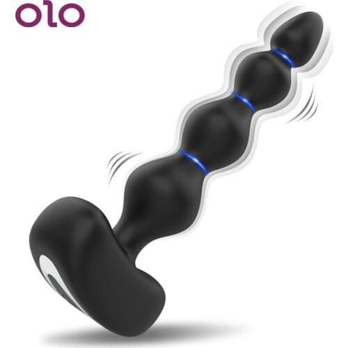 OLO Female Masturbation Anal Beads Vibrator Butt Plug Remote Control Clitoris Stimulator Male Prostate Massager 9 Speed