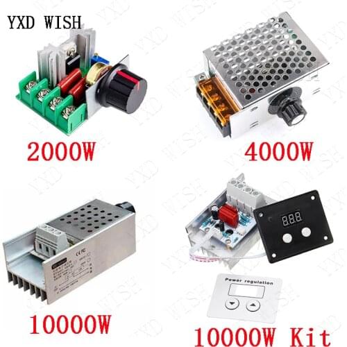 2000W 4000W 10000W AC 220V SCR Voltage Power Regulator Dimmer LED Dimmers Motor Speed Controller A220 V Power Supply Module