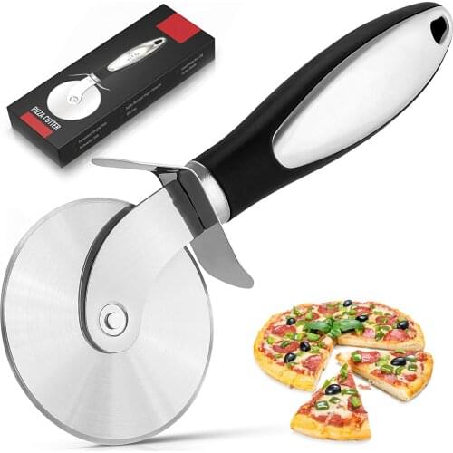 Pizza Cutter Wheel Stainless Steel Smooth Rotating Pizza Slicer Cutter Ergonomic Handle Pies Waffles Dough Cookies Chopper