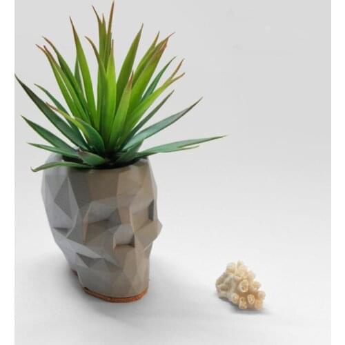 S8326 Silica gel Geometric Skull flower pot molds Concrete pot silicone molds concrete holder molds cement moulds