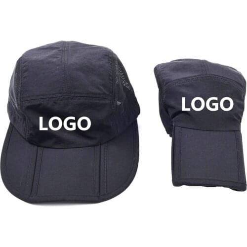Folding Custom logo Quick Dry Hat Sun Protective Outdoor Sports Cap Unisex Summer Outdoor Sun Hats Portable and Foldable