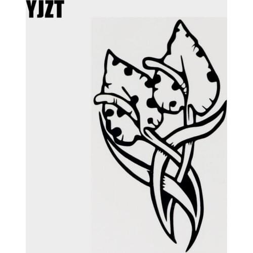 YJZT 8.7CM×15.2CM For Plants Flower Fashion Vinyl Car Sticker Decal Black/Silver 18B-0103
