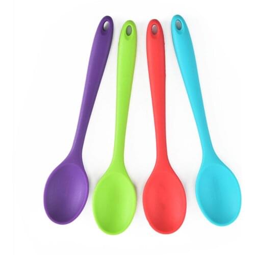 Ayevin Small Kid Silicone Soup Spoons Serving Teaspoon for Coffee Tea Bath Salts Soft Spoons Training Feeding for Baby Kids