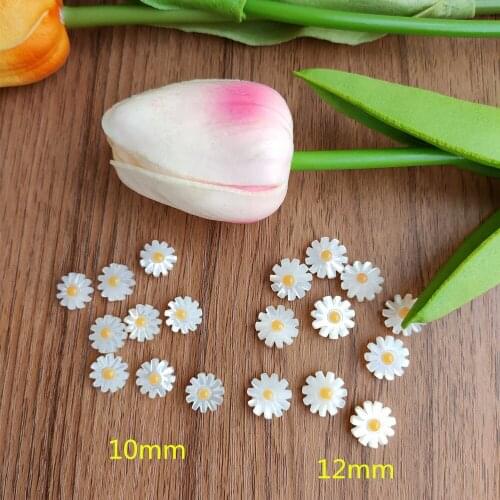 100pcs/lot Natural Daisy Sunflower Mother of Pearl shell for DIY Jewelry 6 Petals Flower MOP Pearl shell for Necklace Jewelry