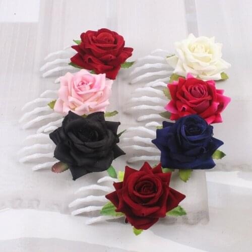 12pcs Halloween Simulation Rose Flower Hairpin Horror Skull Hand Bone Hair Clips Headdress Decoration Children Adults