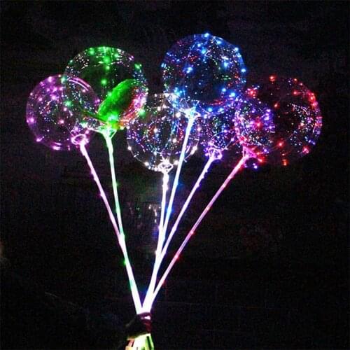 13/18/24/36inch Luminous LED Balloon Transparent Round Bubble Birthday Party Wedding Decoration LED Balloons Christmas Gift