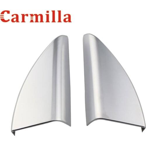 Carmilla 2X ABS Chrome Matte Car Door Front or Rear Triangle Decoration Sequins Sticker For Hyundai New Tucson 2015 2016 2017