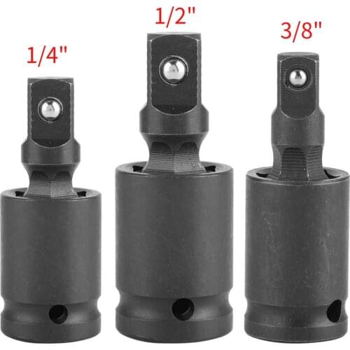 3pcs 1/4" 3/8" 1/2" Wrench Socket Adapter Phosphating Chromium Molybdenum Steel Pneumatic Wrench Universal Joint hand Tool