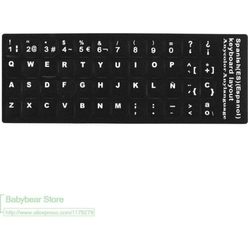 50pcs Spanish Letters Alphabet Learning Keyboard Layout Sticker For Laptop/Desktop Computer Keyboard 10 inch Or Above Tablet PC