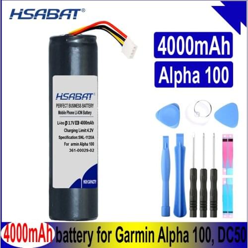 HSABAT 361-00029-02 4000mAh Battery for Garmin Alpha 100, DC50, GAA002, GAA003, GAA004, T5, TT10, TT10 Dog Device, TT15 Batterie