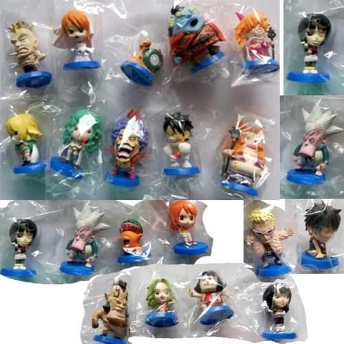 BANDAI One Piece Action Figure Mini Big Head Big Prison Island Supernova Sabo Frowky Jinbe Usopp Rare Ornament Model