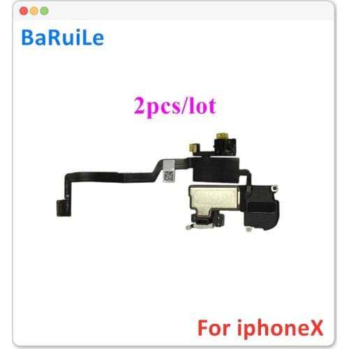 BaRuiLe 2pcs Replacement Parts for iPhone X Proximity Light Sensor Flex Cable Ribbon with Ear Speaker Earpiece Assembly
