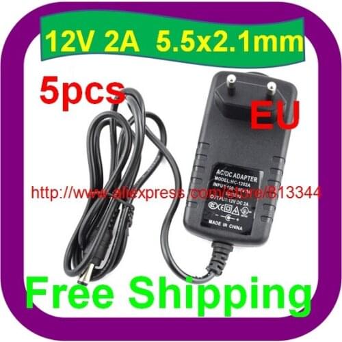 Free Shipping AC 100-240V to DC 12V 2A EU Plug AC/DC Power adapter charger 12V 2000mA Power Adapter for CCTV camera