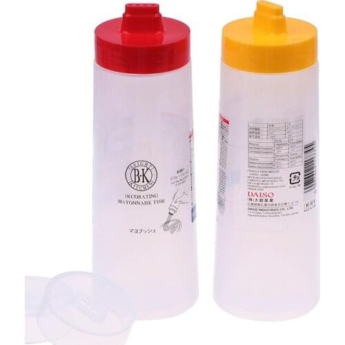 4 Holes 300ml Sauce Bottle Safe Resin For Ketchup Jam Mayonnaise Olive Oil Squeeze Dispenser Cruet Kitchen Accessories Tools