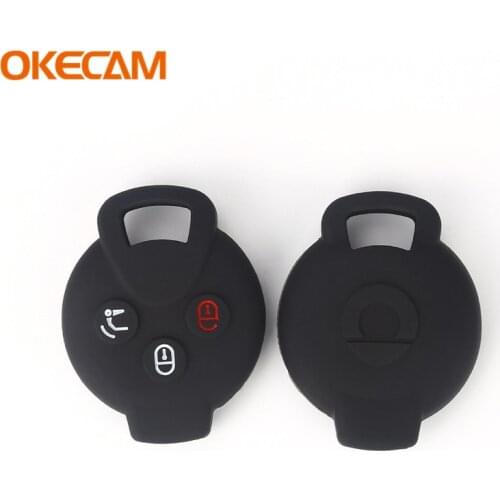 Car Key Case Shell Remote Fob Cover Silicone For Mercedes Smart 451 fortwo Cabrio Coupe Fob Remote Key Case Protector 2009-2014