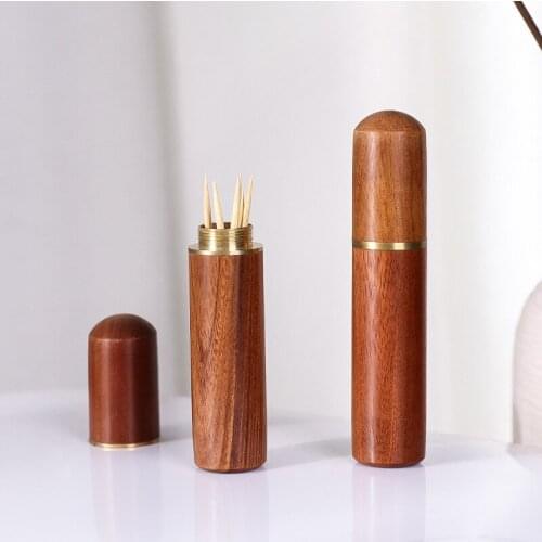 Wooden Toothpick Holders Sandalwood Craft Gift Light and Portable Toothpick Cone Mahogany Small Ornaments Tooth Pick Holder