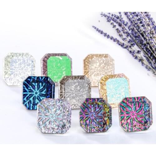 Flatback 10mm Square Rhinestones K9 Glass Colorful Fancy Stones Korean Style Glue On Nails Crystals DIY Accessories