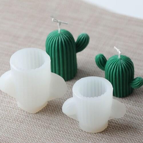 Cactus Candle Mold Silicone Mold Aromatherapy Plaster for DIY Handmade Making Crafts Mold Gifts Home Decoration