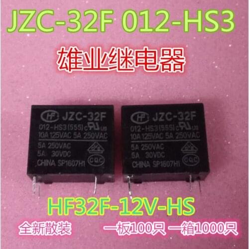 HF32F-12V-HS 4PIN a group of normally open 5A JZC-32F-012-HS3