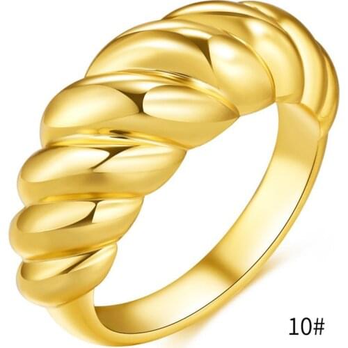 Male Female Hip Hop Creative Thread Ring Vintage Fashion Yellow Gold Rings For Women Men Wedding Jewelry Engagement Promise Ring