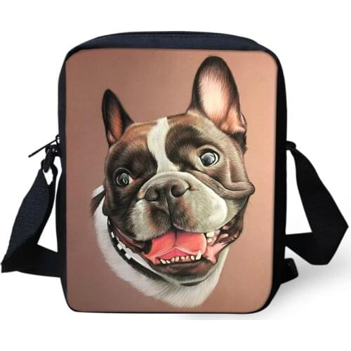 Flaps Messenger Bags Small Cute Women Bags Little Bulldogs Prints Pattern Girls Crossbody Bag Fashion Shoulder Purses