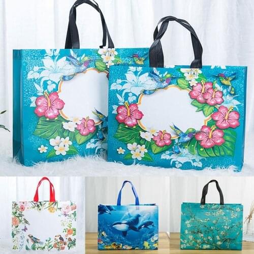 Fashion Waterproof Non-woven Clothing Store bags Foldable Eco Shopping Bag Reusable Shopping Tote Bags No Zipper Gift Bags