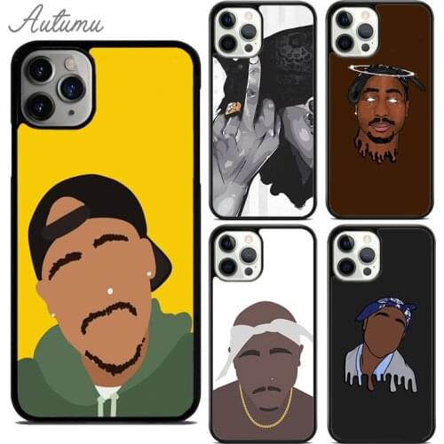 Fashion 2Pac Tupac Shakur Phone Case for iPhone 11 12 Pro Max mini X XR XS SE 2020 5 6S 7 8 Plus Samsung Galaxy S8 S9 S10 Cover