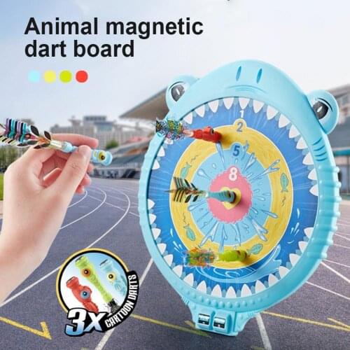 Cartoon Design Target Board with Magnetic Darts Parent-child Outdoor Interactive Hand-eye Coordination Games Children Toys Gifts