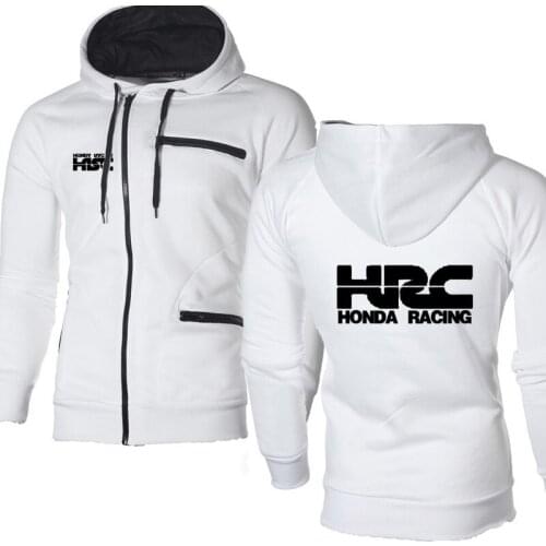 Men Hoodies HRC race motorcycle Car Logo Print Casual Hip Hop Harajuku Long Sleeve Fleece warm Mens zipper Jacket Sweatshirts Ma