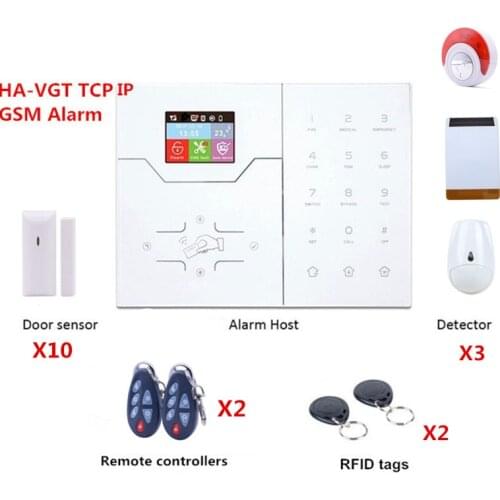 DIY KIT French Voice RJ45 Ethernet Alarm TCP IP Alarm GSM Smart Home Security Alarm System With 32 Wireless Zone