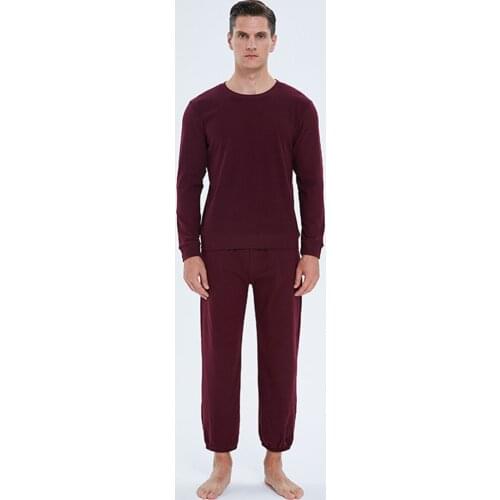 Fdfklak 2020 New Design Pijamas Mens Thermal Underwear Sets Long Sleeve Nightwear Sleep Wear Suits Winter Warm Night Sleepwear