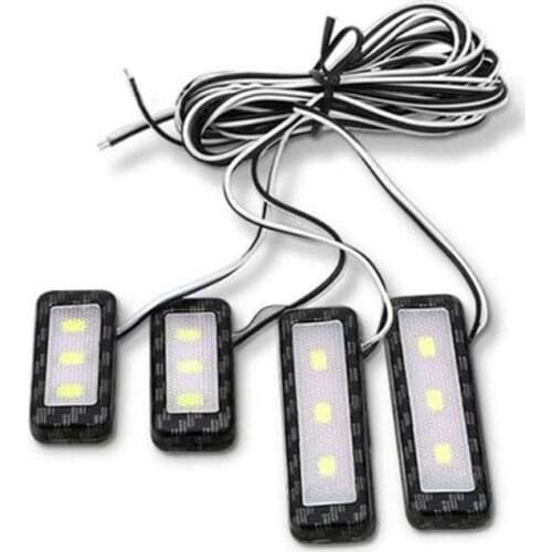 New 4Pcs Bowl Handle Armrest Light Car Door Interior Light LED Atmosphere Light