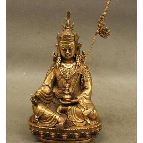 Wholesale factory Tibet Buddhism Brass Copper Longevity Guru Padmasambhava Rinpoche Buddha Statue