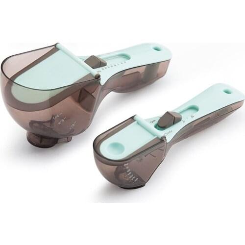 Adjustable Measuring Spoon Plastic Milk Seasoning Flour Scoop With Scale Markings Scoops Cup Baking Kitchen Measuring Cups