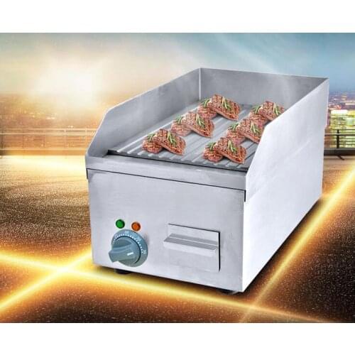 Grooved Plate Electric Grill 2KW Steel Beefsteak Cooking Tool Wave Plate Teppanyaki Machine Food Frying Pan FY-250A