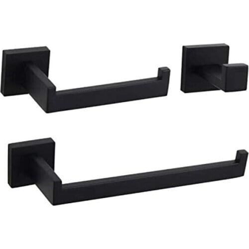 Bathroom Hardware Accessories Sets SUS304 Stainless Steel Bath Shower Set 3-Pieces(Robe Hook Toilet Paper Holder Towel Ring)