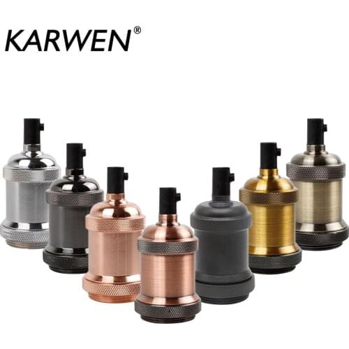 Edison Bulb Base E27 Bronze Pendant lamp Holder 110V/220V Screw Socket With Switch/Chain Copper + Iron with 1.2M cord grip