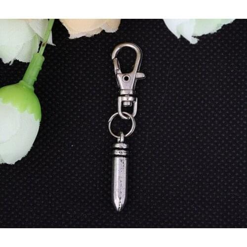 Vintage Silver Pretty Gun Bullet Clasp Keychain For Keys Car Bag Key Ring Handbag Couple Key Chains Gifts Accessories Y124