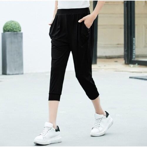 Summer casual clothing plus size women loose seven-point pants female joggers Korean version Harem pants with middle waist