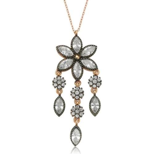 Real Silver 925 Jewelry Silver Daisy Lady Necklace