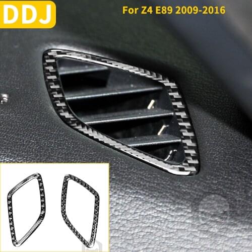 2Pcs Car Dashboard Windshield Defogging Tuyere Frame Carbon Fiber Sticker Accessories For BMW Z4 E89 Z Series 2009-2016 Roadster