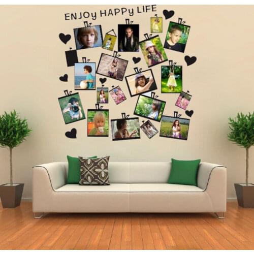 20 Pcs Reusable Photo Frame Wall Sticker Vinyl Decal The Memory Frame Picture Family Stickers Home Decor Living Room Heart Quote